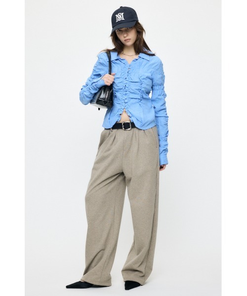 MOUSSY（マウジー）の「【26年SS新作】BUTTON UP SHIRRING シャツ（シャツ/ブラウス・レディース・ブルー/ピンク系その他/キナリ/ホワイト系その他・FREE）」の6枚目の写真