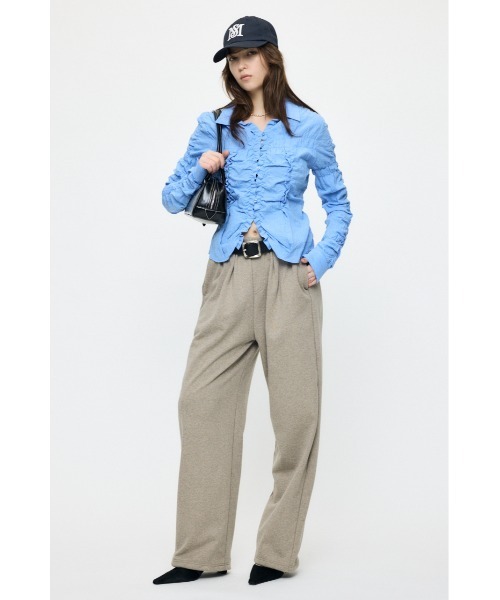 MOUSSY（マウジー）の「【26年SS新作】BUTTON UP SHIRRING シャツ（シャツ/ブラウス・レディース・ブルー/ピンク系その他/キナリ/ホワイト系その他・FREE）」の7枚目の写真