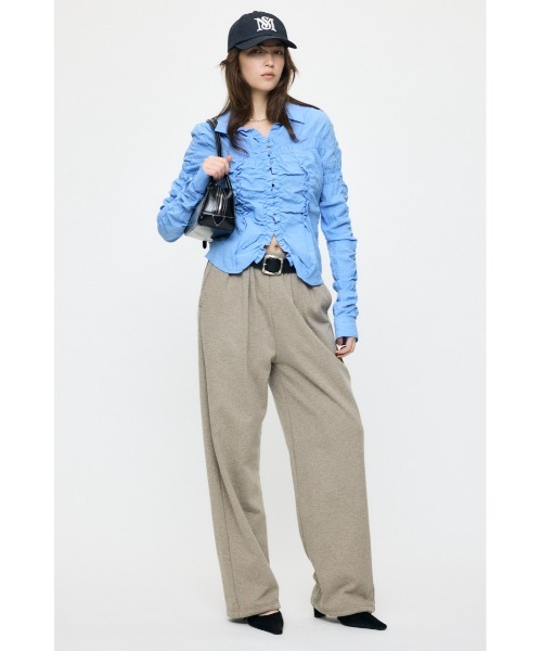 MOUSSY（マウジー）の「【26年SS新作】BUTTON UP SHIRRING シャツ（シャツ/ブラウス・レディース・ブルー/ピンク系その他/キナリ/ホワイト系その他・FREE）」の8枚目の写真