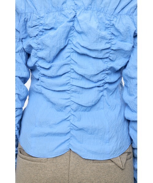 MOUSSY（マウジー）の「【26年SS新作】BUTTON UP SHIRRING シャツ（シャツ/ブラウス・レディース・ブルー/ピンク系その他/キナリ/ホワイト系その他・FREE）」の16枚目の写真