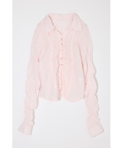 MOUSSY（マウジー）の「【26年SS新作】BUTTON UP SHIRRING シャツ（シャツ/ブラウス・レディース・ブルー/ピンク系その他/キナリ/ホワイト系その他・FREE）」の19枚目の写真