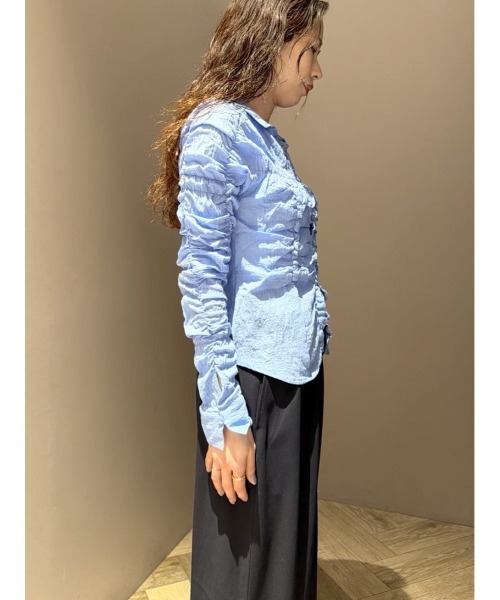 26年SS新作】BUTTON UP SHIRRING シャツ（シャツ/ブラウス）｜MOUSSY