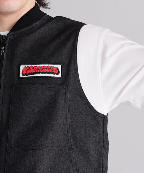 MANASTASH（マナスタッシュ）の「MANASTASH/マナスタッシュ　PATCHED LOGO WORK VEST（ベスト・メンズ・ブルー/ブラック・S/L/XL/M）」の8枚目の写真