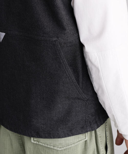 MANASTASH（マナスタッシュ）の「MANASTASH/マナスタッシュ　PATCHED LOGO WORK VEST（ベスト・メンズ・ブルー/ブラック・S/L/XL/M）」の11枚目の写真