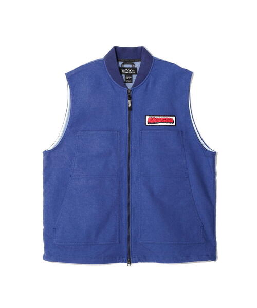 MANASTASH（マナスタッシュ）の「MANASTASH/マナスタッシュ　PATCHED LOGO WORK VEST（ベスト・メンズ・ブルー/ブラック・S/L/XL/M）」の12枚目の写真
