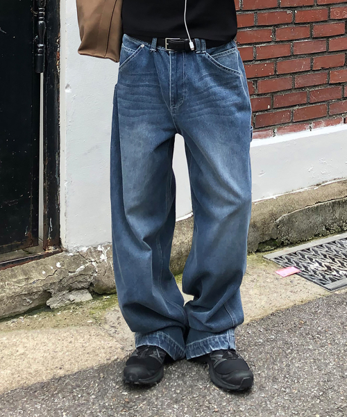DECET(デケト)の「Painter Wide Pants DCPT070Blue(デニムパンツ・メンズ・その他・26/32/34/28/30)」の1枚目の写真