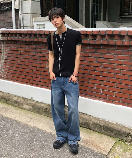 DECET(デケト)の「Painter Wide Pants DCPT070Blue(デニムパンツ・メンズ・その他・26/32/34/28/30)」の2枚目の写真