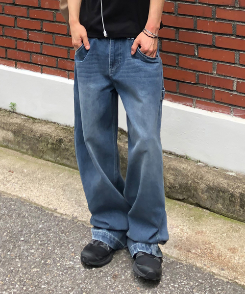DECET(デケト)の「Painter Wide Pants DCPT070Blue(デニムパンツ・メンズ・その他・26/32/34/28/30)」の3枚目の写真