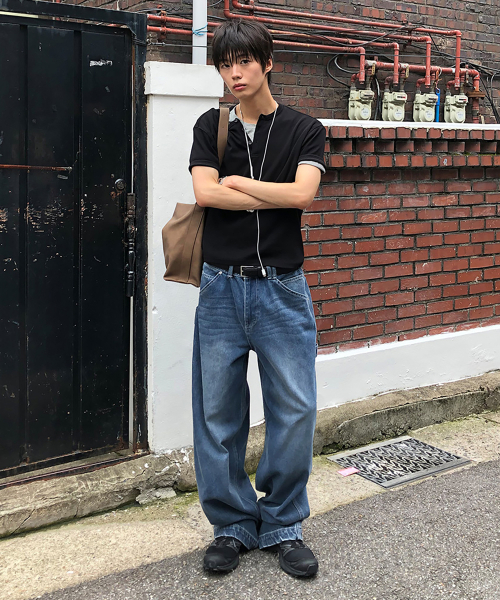 DECET(デケト)の「Painter Wide Pants DCPT070Blue(デニムパンツ・メンズ・その他・26/32/34/28/30)」の4枚目の写真