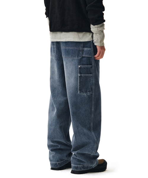 DECET(デケト)の「Painter Wide Pants DCPT070Blue(デニムパンツ・メンズ・その他・26/32/34/28/30)」の12枚目の写真