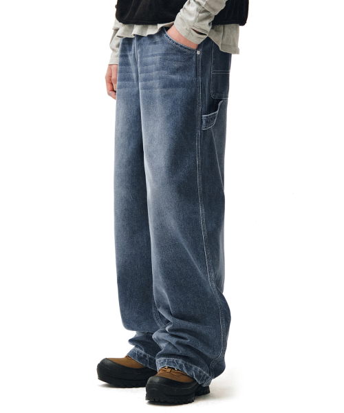 DECET(デケト)の「Painter Wide Pants DCPT070Blue(デニムパンツ・メンズ・その他・26/32/34/28/30)」の9枚目の写真