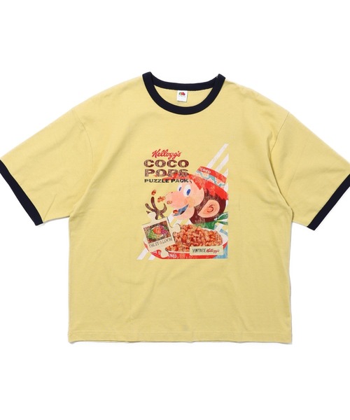 FRUIT OF THE LOOM(フルーツオブザルーム)の「【FRUIT OF THE LOOM】FTL x KELLOGGS RINGER T-SHIRT2 / 半袖 リンガーTシャツ(Tシャツ/カットソー・メンズ・イエロー・S/M/L)」の1枚目の写真