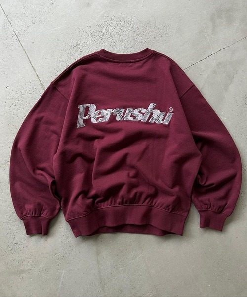 Perushu（ペルーシュ）の「Perushu embroidered logo clue sweat／Perushu 刺繍ロゴクルースウェット（スウェット・メンズ・ブラック/ボルドー/オートミール/ライトイエロー・LARGE/MEDIUM）」の4枚目の写真