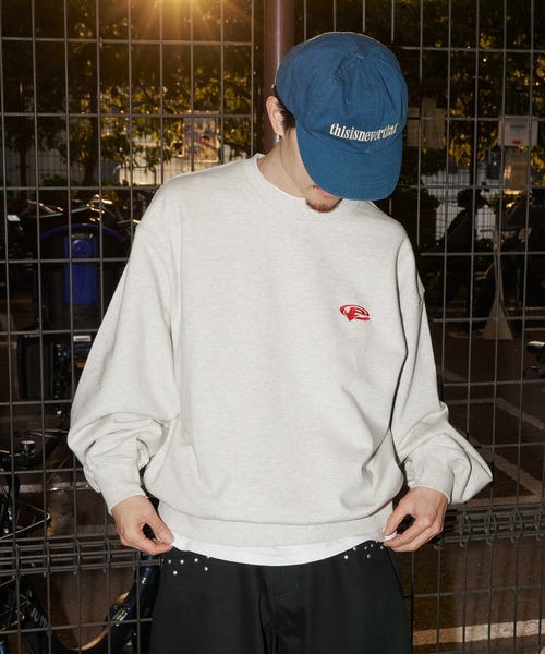 Perushu（ペルーシュ）の「Perushu embroidered logo clue sweat／Perushu 刺繍ロゴクルースウェット（スウェット・メンズ・ブラック/ボルドー/オートミール/ライトイエロー・LARGE/MEDIUM）」の17枚目の写真