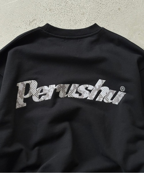 Perushu（ペルーシュ）の「Perushu embroidered logo clue sweat／Perushu 刺繍ロゴクルースウェット（スウェット・メンズ・ブラック/ボルドー/オートミール/ライトイエロー・LARGE/MEDIUM）」の15枚目の写真