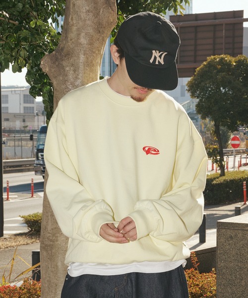 Perushu（ペルーシュ）の「Perushu embroidered logo clue sweat／Perushu 刺繍ロゴクルースウェット（スウェット・メンズ・ブラック/ボルドー/オートミール/ライトイエロー・LARGE/MEDIUM）」の6枚目の写真