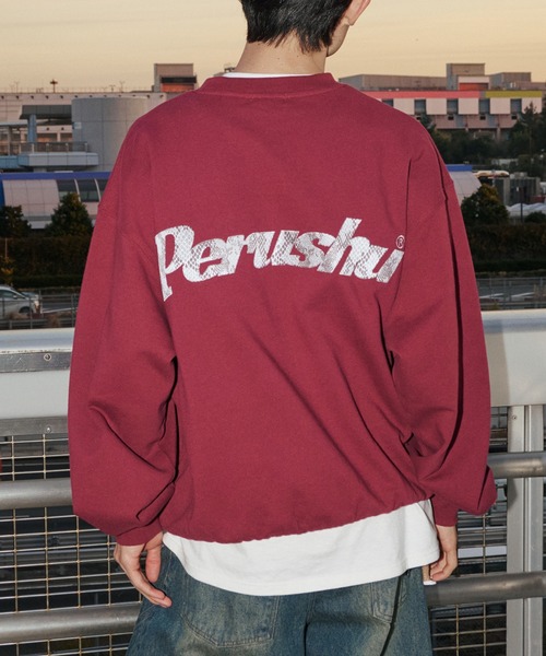 Perushu（ペルーシュ）の「Perushu embroidered logo clue sweat／Perushu 刺繍ロゴクルースウェット（スウェット・メンズ・ブラック/ボルドー/オートミール/ライトイエロー・LARGE/MEDIUM）」の7枚目の写真