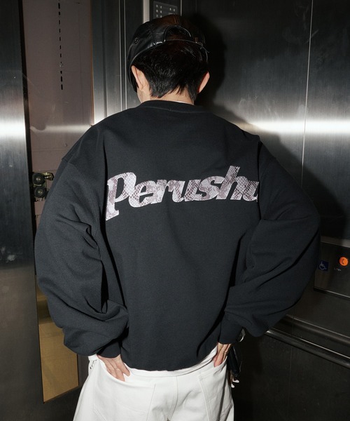 Perushu（ペルーシュ）の「Perushu embroidered logo clue sweat／Perushu 刺繍ロゴクルースウェット（スウェット・メンズ・ブラック/ボルドー/オートミール/ライトイエロー・LARGE/MEDIUM）」の8枚目の写真