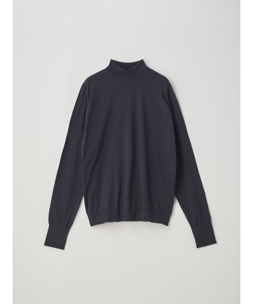 JOHN SMEDLEY(ジョンスメドレー)の「長袖モックネックコットンニットクラシックプルオーバー(ニット/セーター・メンズ・ネイビー・M)」の1枚目の写真