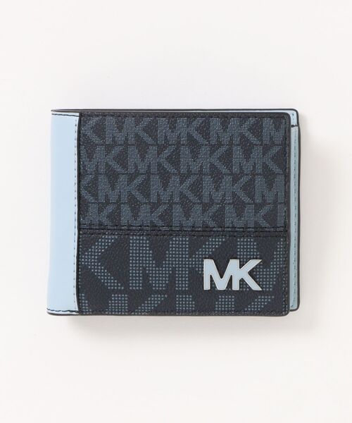 〇〇MICHAEL KORS マイケルコース ビルフォード ウィズ ポケット 二つ折り財布 36T4LCOF3L ブルー MICHAEL KORS - 〇〇MICHAEL KORS マイケルコース ビルフォード ウィズ