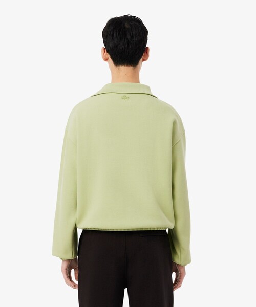 LACOSTE（ラコステ）の「ルーズフィット ストレッチ鹿の子地ニット ハーフジッププルオーバー（スウェット・メンズ・セージグリーン・5/4）」の4枚目の写真