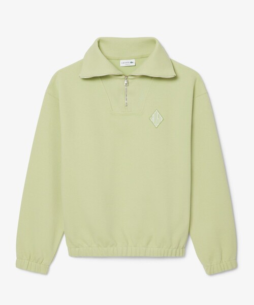 LACOSTE（ラコステ）の「ルーズフィット ストレッチ鹿の子地ニット ハーフジッププルオーバー（スウェット・メンズ・セージグリーン・5/4）」の6枚目の写真