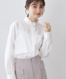 index | ブロードフロントフリルブラウス【洗濯機OK】《5col》(シャツ/ブラウス)