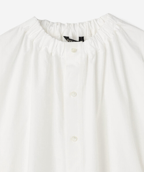 HAVERSACK（ハバーザック）の「HAVERSACK | 〈別注〉 長袖 ギャザーネックシャツ WOMEN（シャツ/ブラウス・レディース・ブラック/ホワイト・0）」の8枚目の写真