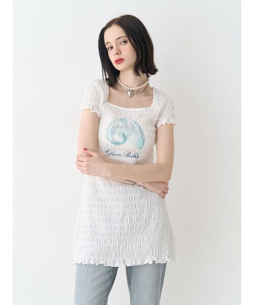 jouetie（ジュエティ）の「シャーリングミニワンピース（ワンピース・レディース・オフホワイト/ブルー/ブラック・MEDIUM）」の12枚目の写真