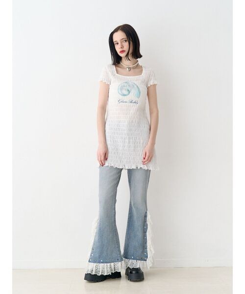 jouetie（ジュエティ）の「シャーリングミニワンピース（ワンピース・レディース・オフホワイト/ブルー/ブラック・MEDIUM）」の16枚目の写真