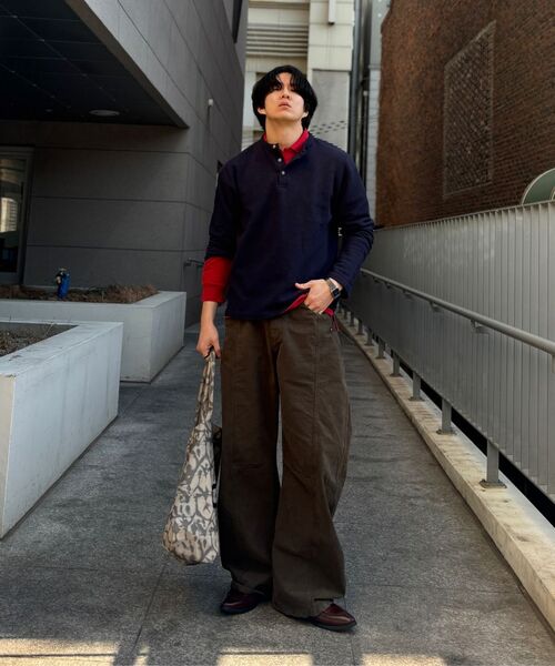 LXT（エルエックスティー）の「ワッフルヘンリーネッククロップTシャツ[ネイビー]（Tシャツ/カットソー・メンズ・その他・MEDIUM/LARGE/X-LARGE）」の4枚目の写真