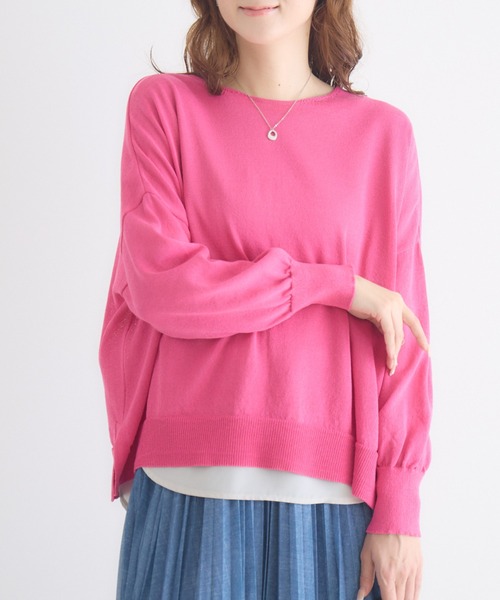 KATHARINE ROSS(キャサリンロス)の「【KATHARINE ROSS】前後2WAY和紙プルオーバー(ニット/セーター・レディース・ミント/ピンク/チャコールグレー/オフホワイト・FREE)」の4枚目の写真