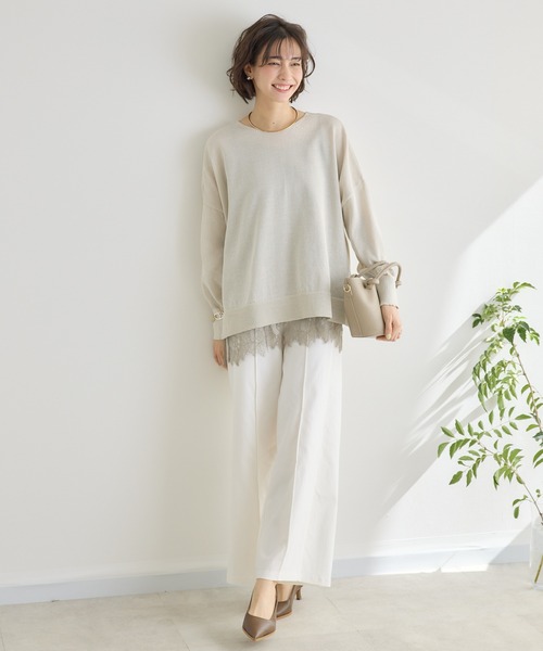 KATHARINE ROSS(キャサリンロス)の「【KATHARINE ROSS】前後2WAY和紙プルオーバー(ニット/セーター・レディース・ミント/ピンク/チャコールグレー/オフホワイト・FREE)」の5枚目の写真