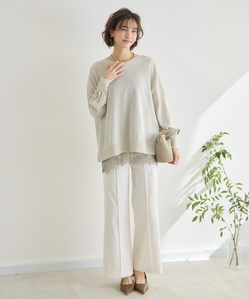 KATHARINE ROSS(キャサリンロス)の「【KATHARINE ROSS】前後2WAY和紙プルオーバー(ニット/セーター・レディース・ミント/ピンク/チャコールグレー/オフホワイト・FREE)」の6枚目の写真