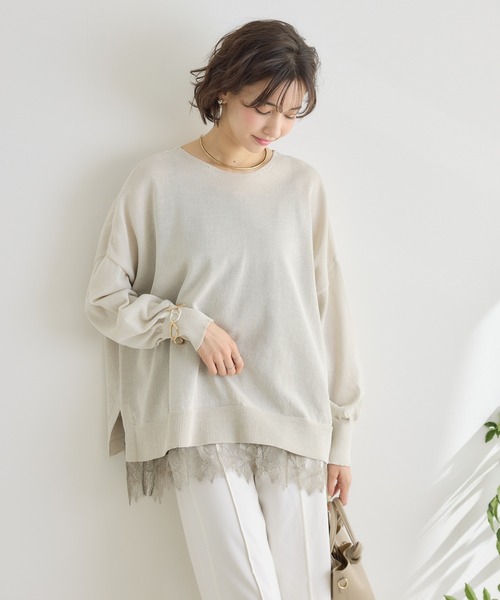 KATHARINE ROSS(キャサリンロス)の「【KATHARINE ROSS】前後2WAY和紙プルオーバー(ニット/セーター・レディース・ミント/ピンク/チャコールグレー/オフホワイト・FREE)」の7枚目の写真