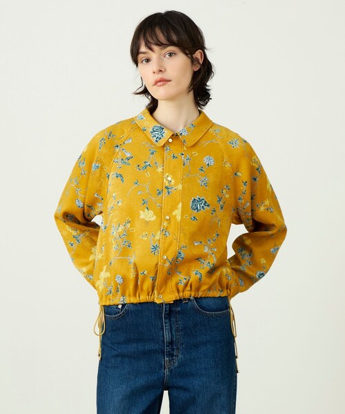 SOULEIADO(ソレイアード)の「ベルベットサテンプリント ブルゾン(ブルゾン・レディース・イエロー系その他2・36)」の4枚目の写真