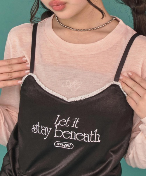 ANAP GiRL(アナップガール)の「シャーリング リボン キャミ ワンピース(ワンピース・キッズ・ブラック/ピンク・XS/M/S)」の10枚目の写真