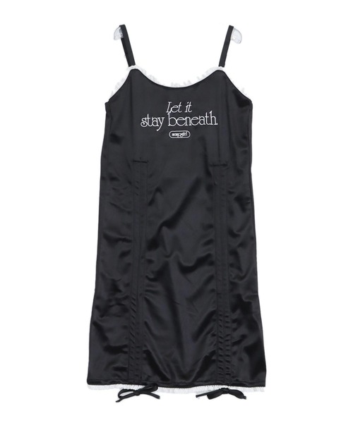 ANAP GiRL(アナップガール)の「シャーリング リボン キャミ ワンピース(ワンピース・キッズ・ブラック/ピンク・XS/M/S)」の16枚目の写真