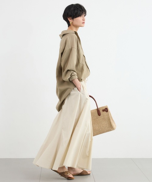 BARNYARDSTORM（バンヤードストーム）の「BARNYARDSTORM / Ｗポケットツイルシャツ / ハンドウォッシャブル（シャツ/ブラウス・レディース・カーキ/ホワイト/ベージュ・FREE）」の11枚目の写真