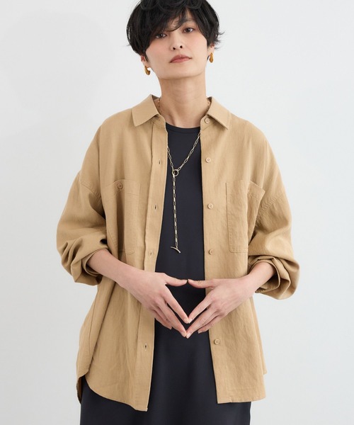 BARNYARDSTORM（バンヤードストーム）の「BARNYARDSTORM / Ｗポケットツイルシャツ / ハンドウォッシャブル（シャツ/ブラウス・レディース・カーキ/ホワイト/ベージュ・FREE）」の12枚目の写真