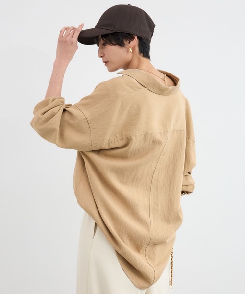 BARNYARDSTORM（バンヤードストーム）の「BARNYARDSTORM / Ｗポケットツイルシャツ / ハンドウォッシャブル（シャツ/ブラウス・レディース・カーキ/ホワイト/ベージュ・FREE）」の20枚目の写真