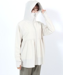 Salong hameu（サロン ハミュー）の「別注 サーパスドライ フリルUVパーカーブルゾン レディース 接触冷感 UVカット 軽量ライトアウター（パーカー）」