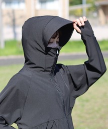 Salong hameu（サロン ハミュー）の「別注 サーパスドライ フリルUVパーカーブルゾン レディース 接触冷感 UVカット 軽量ライトアウター（パーカー）」