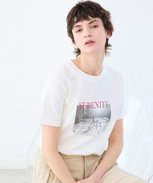 R-ISM(リズム)の「【R-ISM人気アイテム・洗える】フォトプリントTシャツ(DOG)(Tシャツ/カットソー・レディース・ライトベージュ/ライトグレー/オフホワイト・4)」の8枚目の写真