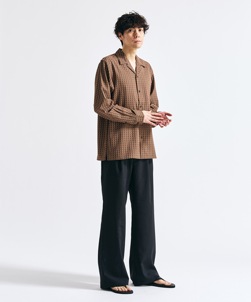 417 EDIFICE（フォーワンセブンエディフィス）の「【EVALET / エバレット】メッシュ ワイドパンツ "セットアップ着用可能"（スラックス・メンズ・チャコールグレー/グレー/ブラック/ベージュ・LARGE/MEDIUM/SMALL）」の5枚目の写真