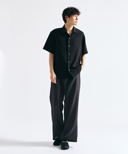 417 EDIFICE（フォーワンセブンエディフィス）の「【EVALET / エバレット】メッシュ ワイドパンツ "セットアップ着用可能"（スラックス・メンズ・チャコールグレー/グレー/ブラック/ベージュ・LARGE/MEDIUM/SMALL）」の7枚目の写真