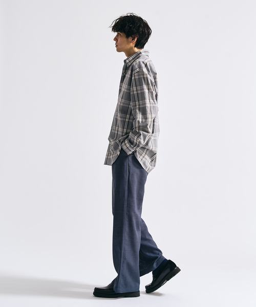 417 EDIFICE（フォーワンセブンエディフィス）の「【EVALET / エバレット】メッシュ ワイドパンツ "セットアップ着用可能"（スラックス・メンズ・チャコールグレー/グレー/ブラック/ベージュ・LARGE/MEDIUM/SMALL）」の18枚目の写真