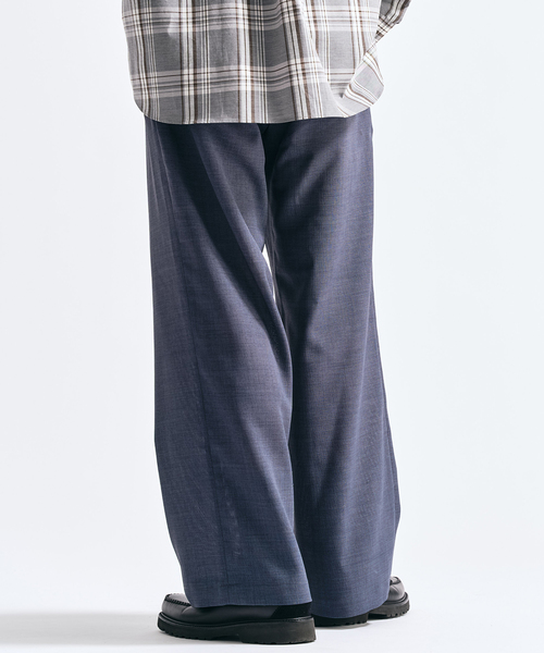 417 EDIFICE（フォーワンセブンエディフィス）の「【EVALET / エバレット】メッシュ ワイドパンツ "セットアップ着用可能"（スラックス・メンズ・チャコールグレー/グレー/ブラック/ベージュ・LARGE/MEDIUM/SMALL）」の22枚目の写真