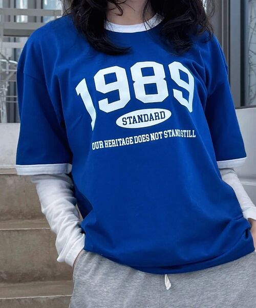 1989STANDARD(1989スタンダード)の「OUR 1989 クールコットンリンガー半袖(SRSSTD-0004)(Tシャツ/カットソー・レディース・ライトグレー/ブラック/ブルー/アイボリー・LARGE/MEDIUM/X-LARGE)」の8枚目の写真