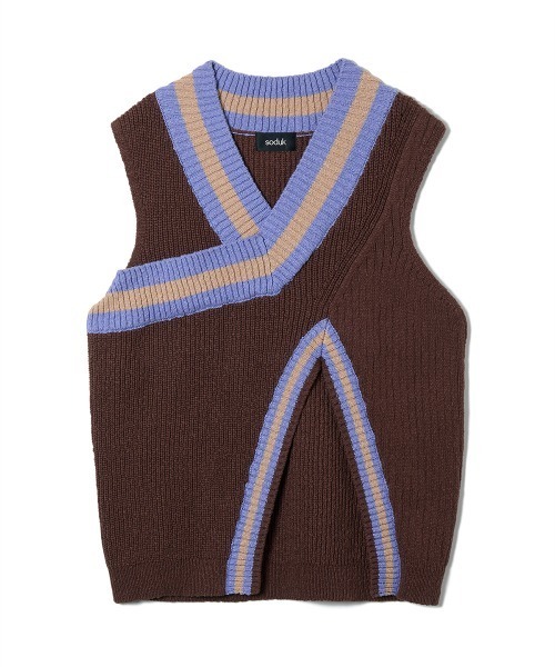 soduk(スドーク)の「【soduk】26SS新作 crossing knit vest / クロッシングニットベスト(ベスト・レディース・ブラウン/ブラック/アイボリー・ONE SIZE)」の11枚目の写真